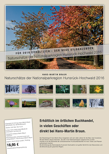 Kalender: Naturschätze der Nationalparkregion Hunsrück-Hochwald 2016